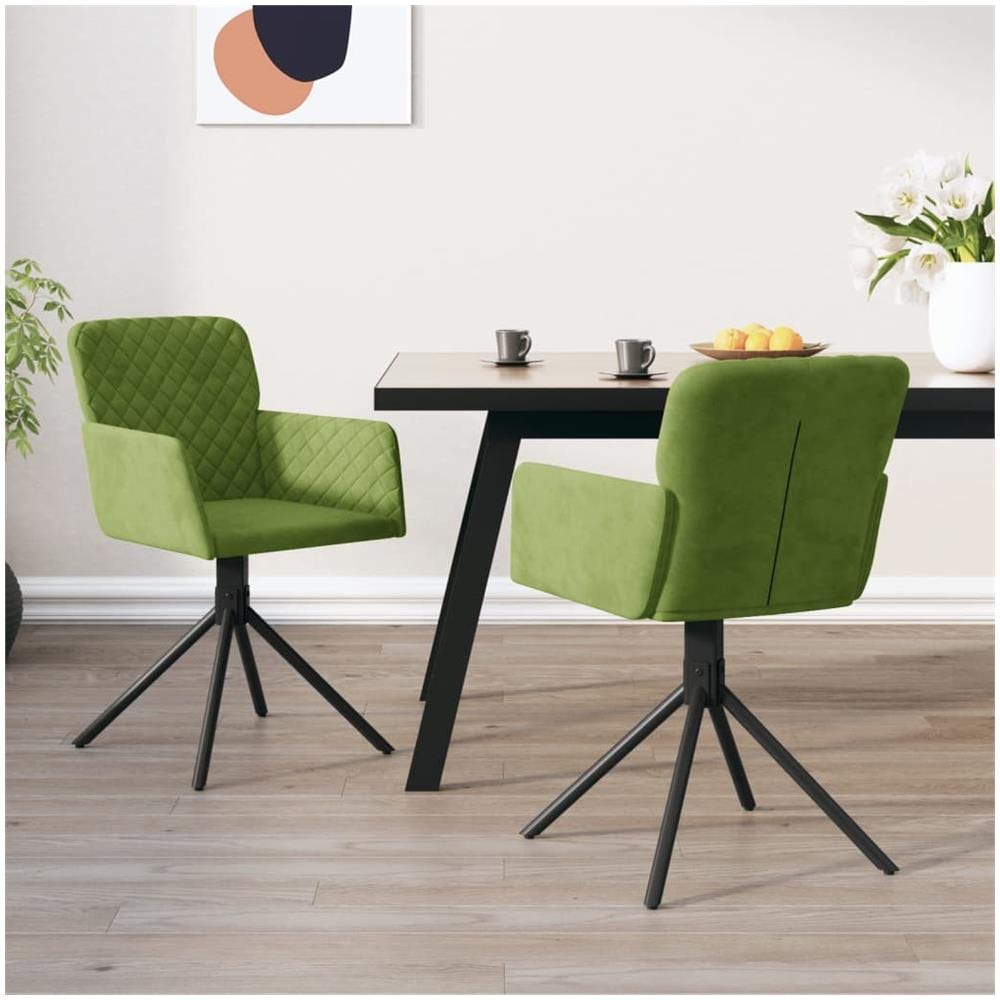 Sedie Da Pranzo Girevoli 2 Pz Verde Chiaro In Velluto - Foto 1
