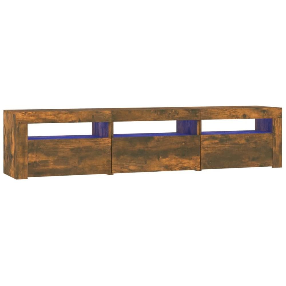 Mobile Porta Tv Con Luci Led Rovere Fumo 180x35x40 Cm - Foto 2
