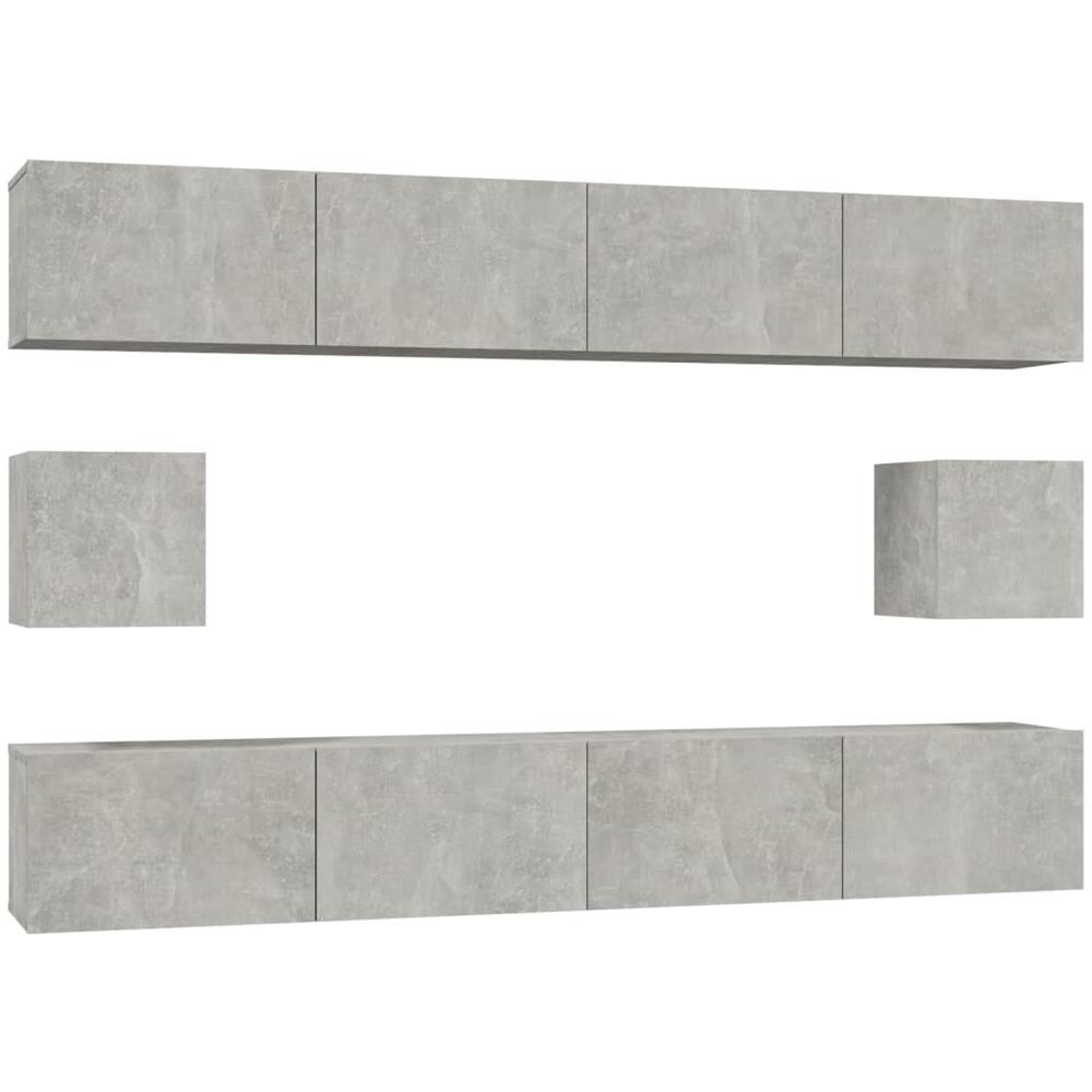 Set Di Mobili Porta Tv 6 Pz Grigio Cemento In Legno Multistrato - Foto 2