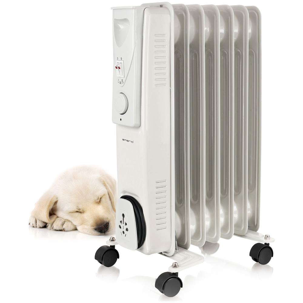 Radiatore Ad Olio Elettrico Ho-124421 7 Elementi 3 Livelli Di Potenza Termostato 2000W Colore Bianco - Foto 2
