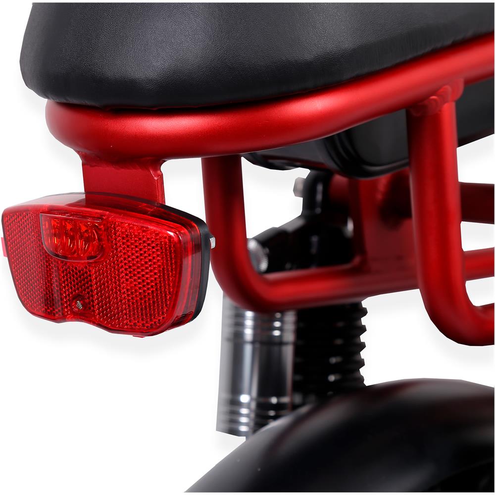 Bandit - Rosso E Nero - 250w / 20ah - Bicicletta Elettrica Retrò 2 Persone - Fat E-bike - Foto 6