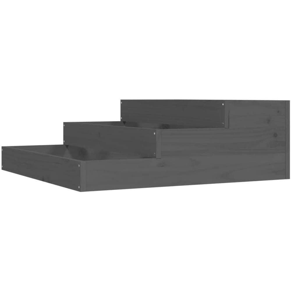 Fioriera Grigia 78x78x27 Cm In Legno Massello Di Pino - Foto 1