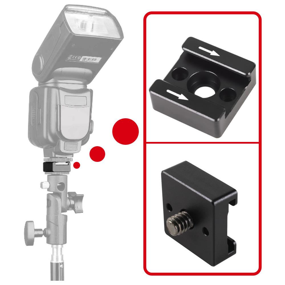 Adattatore Per Attacco A Slitta Fredda Estensione Per Slitta A Freddo Per Fotocamera Black - Foto 2