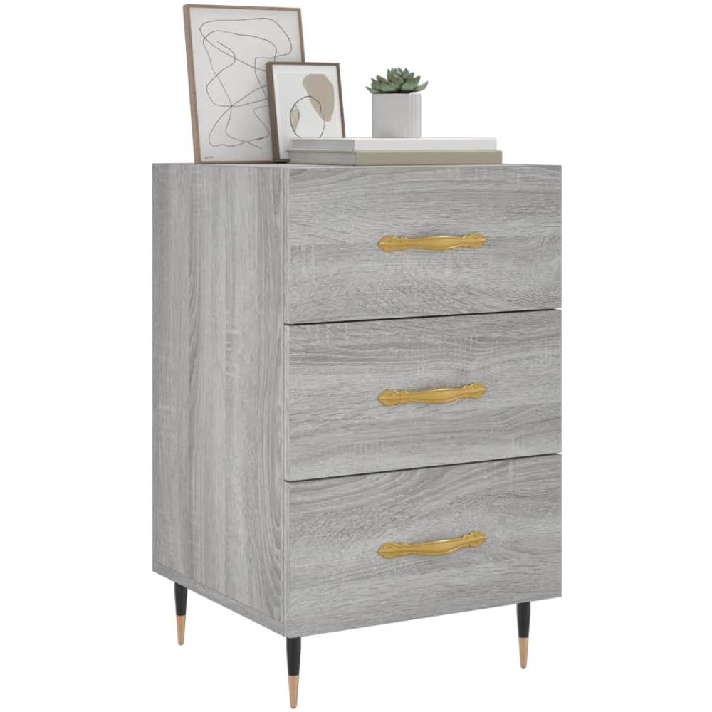 Comodino Grigio Sonoma 40x40x66 Cm In Legno Multistrato - Foto 3