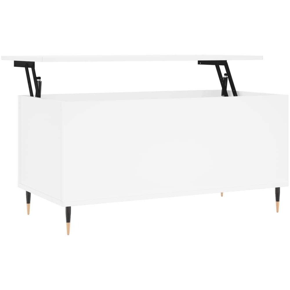 Tavolino Da Salotto Bianco 90x44,5x45 Cm In Legno Multistrato - Foto 2