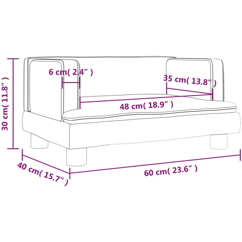 Divano Per Bambini Crema 60x40x30 Cm In Similpelle - Foto 6