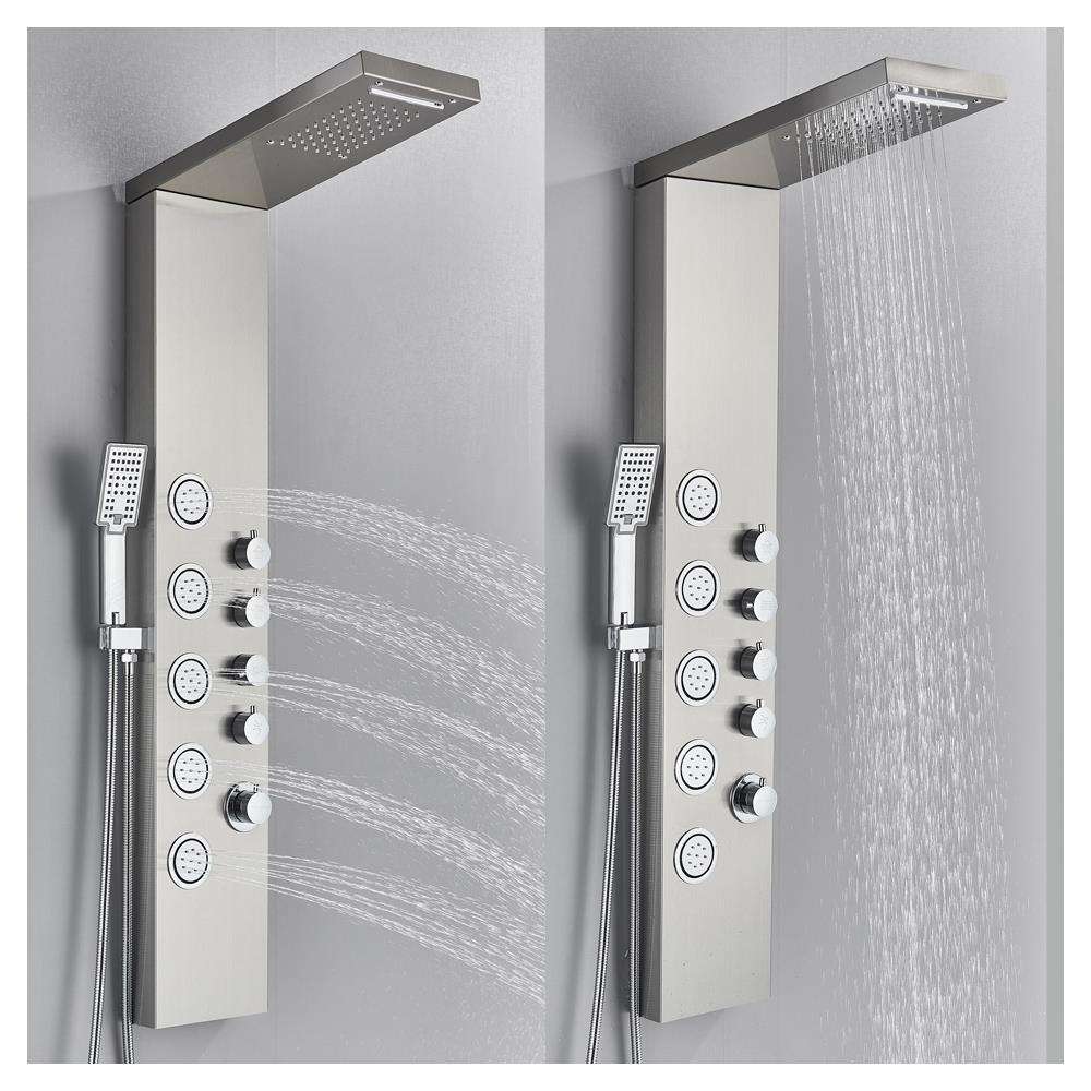 Pannello doccia Blackswan, modello M8015 nichelato con funzioni SPA, misura 114 cm - Foto 4