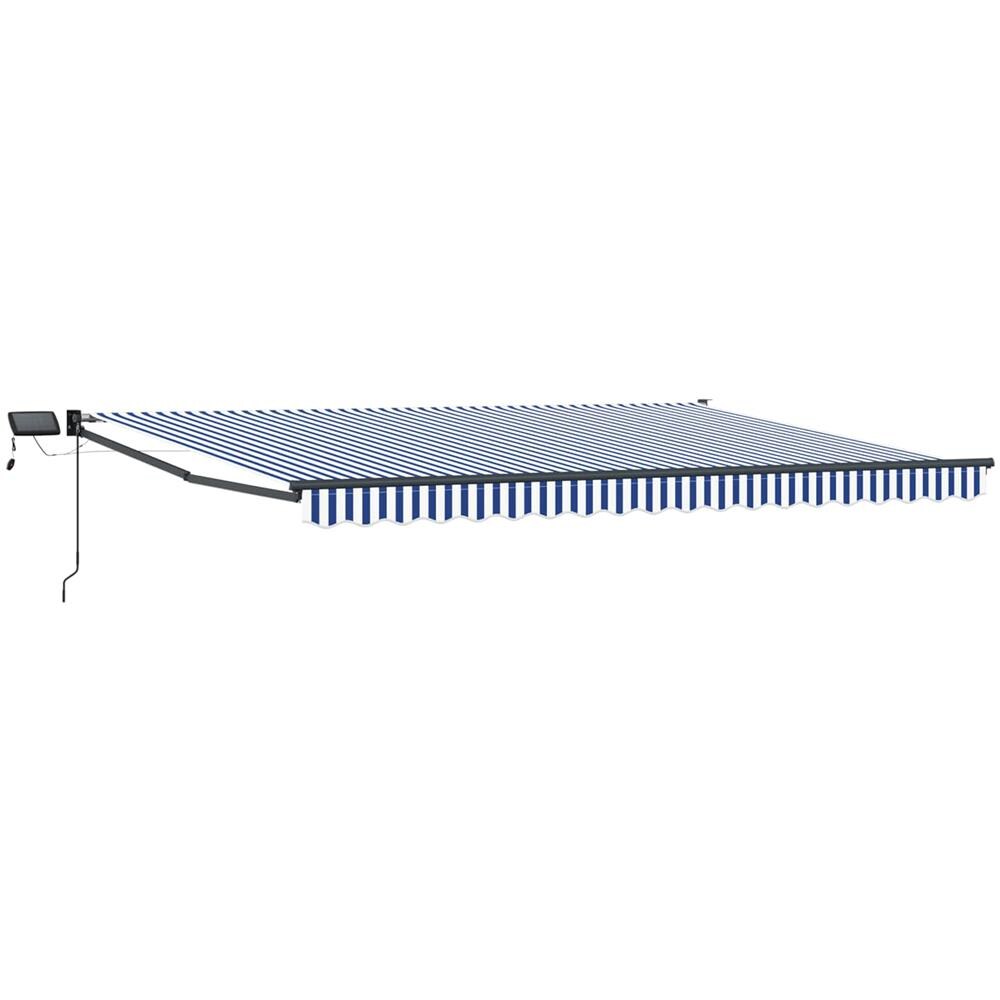 Tenda retrattile manuale con LED Blu e Bianco 4 x 2 m - Foto 1