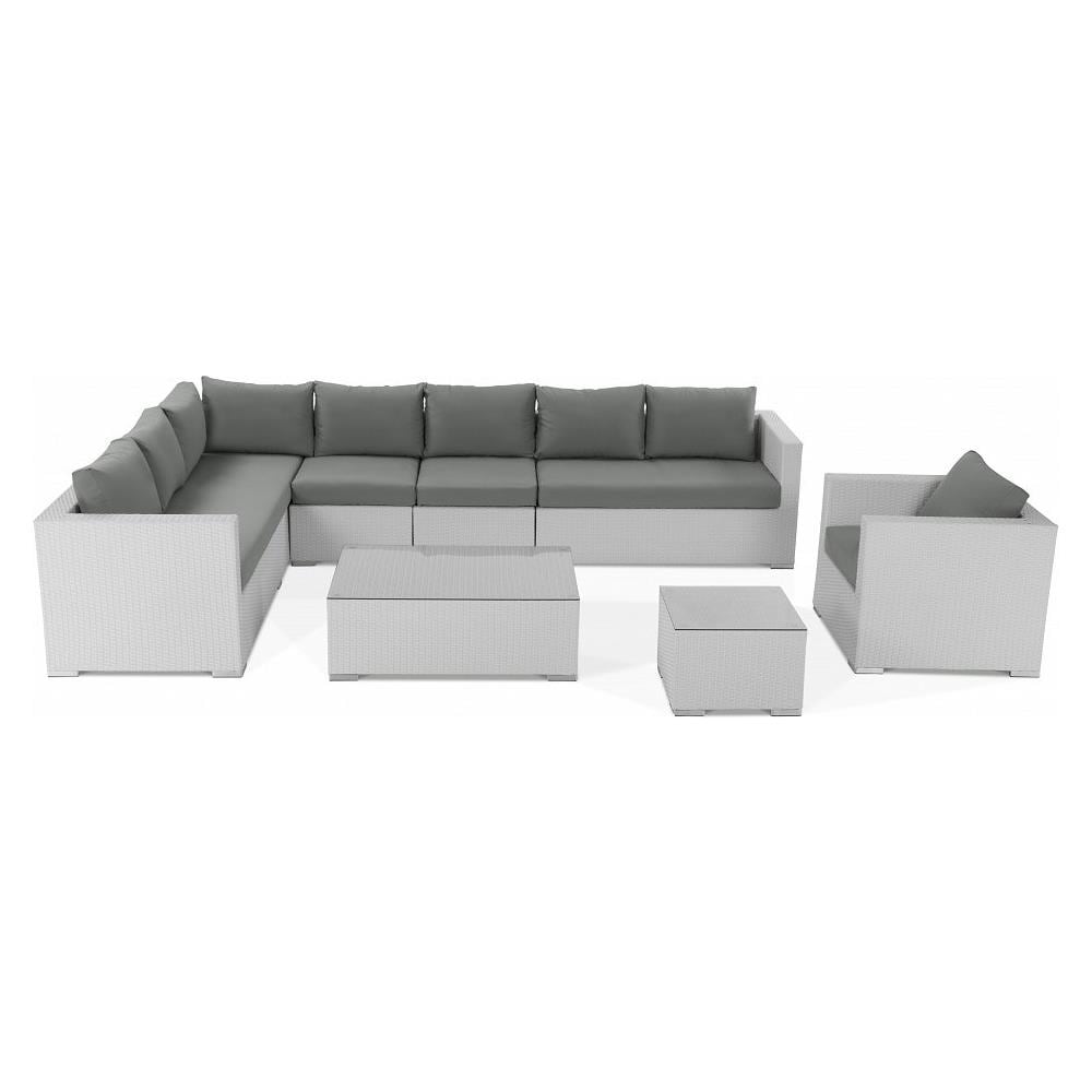 Set Da Giardino In Rattan Bianco Xxl - Foto 2