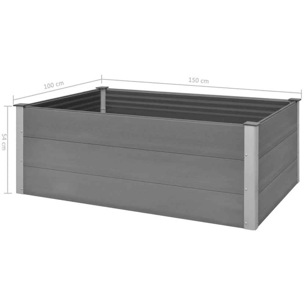 Fioriera Da Giardino In Wpc 150x100x54 Cm Grigia - Foto 2