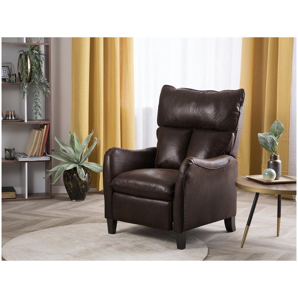 Poltrona Recliner In Pelle Sintetica Marrone Royston - Foto 2