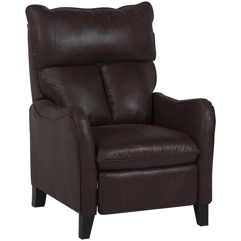 Poltrona Recliner In Pelle Sintetica Marrone Royston - Foto 1
