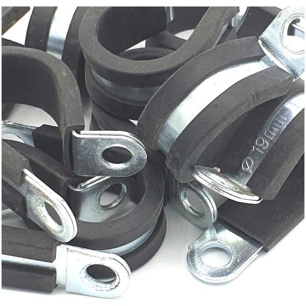 10pcs X 19 Millimetri Di Gomma Fascette Per Cavi Foderato Pclip In Acciaio P - Foto 1