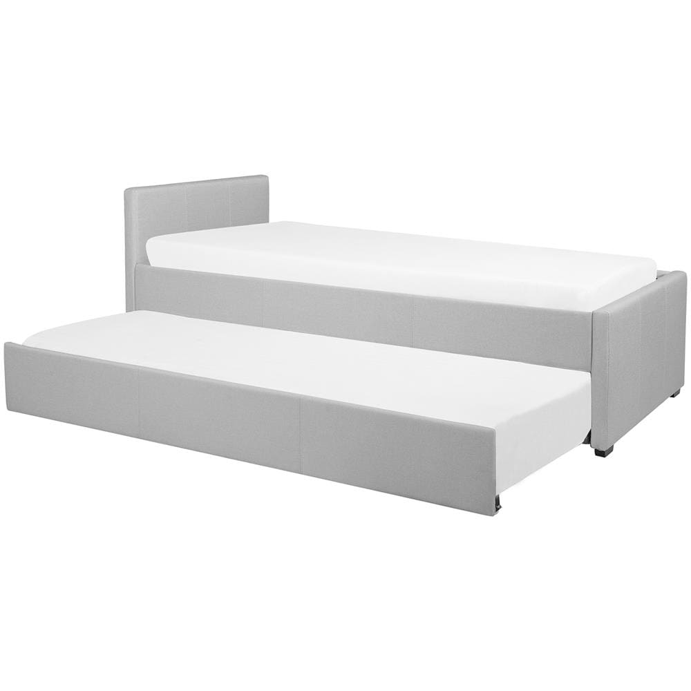 Letto Singolo Con Letto Estraibile In Tessuto Grigio Chiaro 90x200 Cm Marmande - Foto 1