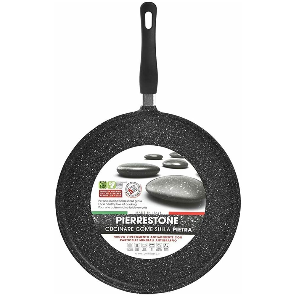 Padella Per Crepes Pressofusa In Alluminio Antiaderente Piastra Pierrestone Manico Bakelite 28cm - Foto 2