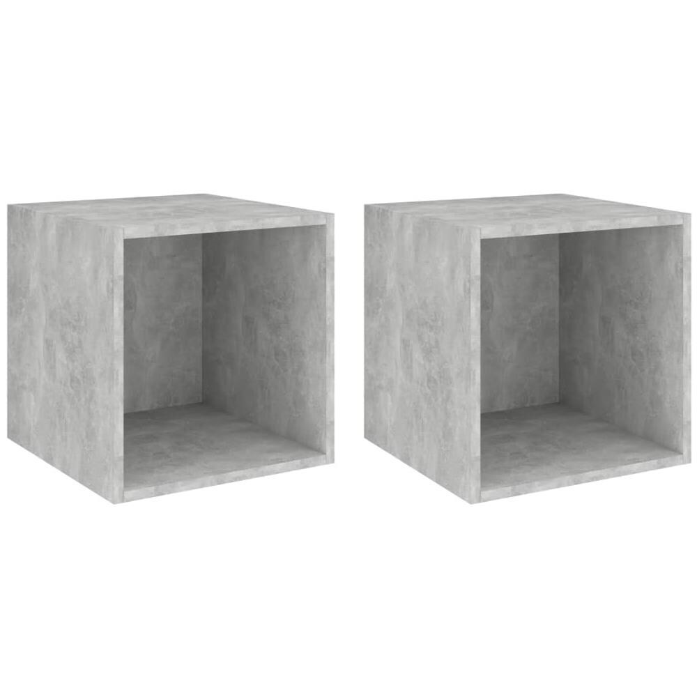 Mobili a Muro 2pz Grigio Cemento 37x37x37 cm Legno Multistrato - Foto 2