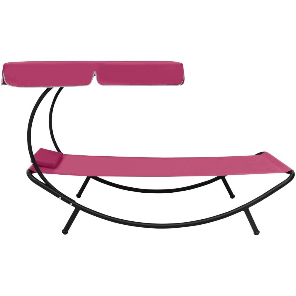 Lettino Prendisole con Baldacchino e Cuscino Rosa - Foto 3