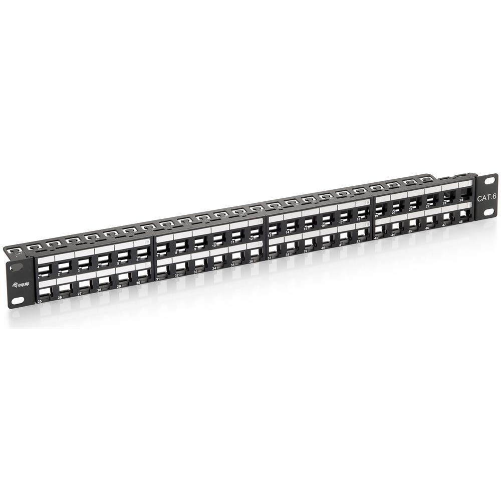 Cat 6 Keystone Patch Panel unshielded 48-port, Nero - Foto 2