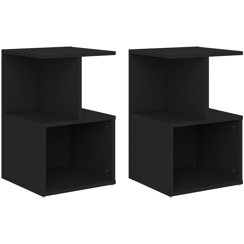 Comodini 2 pz Neri 35x35x55 cm in Legno Multistrato - Foto 1