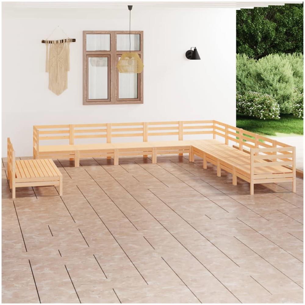 Set Salotto da Giardino 11 pz in Legno Massello di Pino - Foto 1