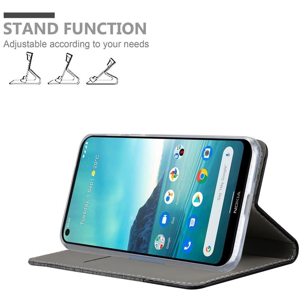 Custodia Compatibile Con Nokia 5.3 In Grigio Nero - Coperchio Protettiva Con Chiusura Magnetica, Funzione Stand E Tasca Per Le Carte - Foto 2