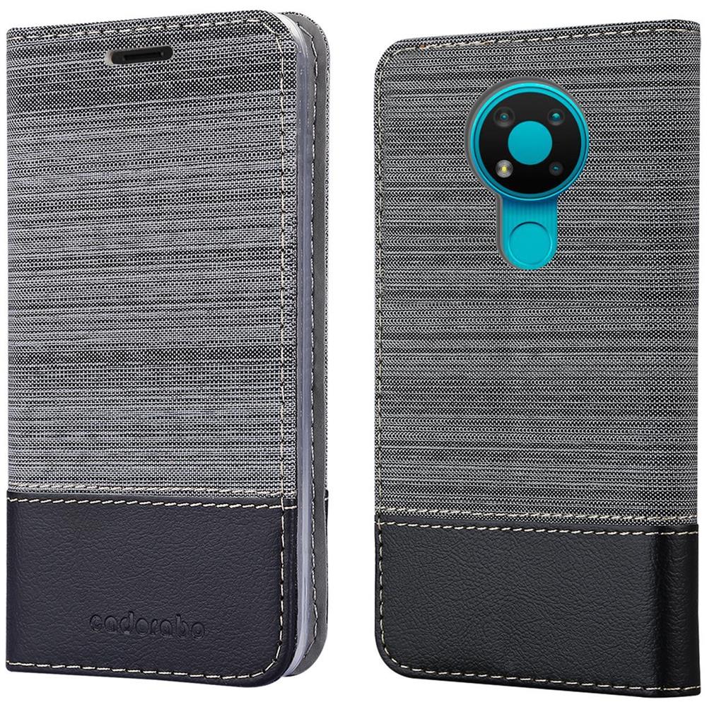Custodia Compatibile Con Nokia 5.3 In Grigio Nero - Coperchio Protettiva Con Chiusura Magnetica, Funzione Stand E Tasca Per Le Carte - Foto 8