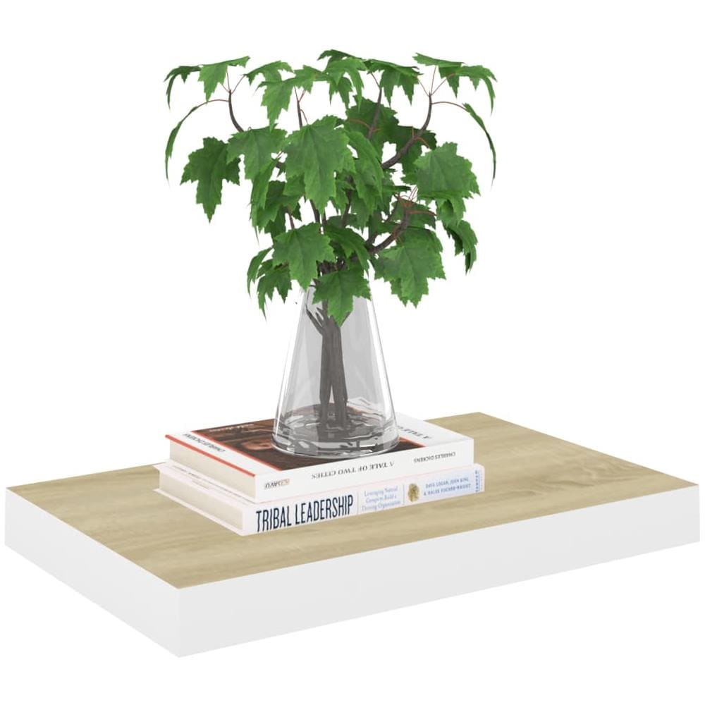 Scaffali A Parete 2 Pz Rovere E Bianco 50x23x3,8 Cm In Mdf - Foto 3