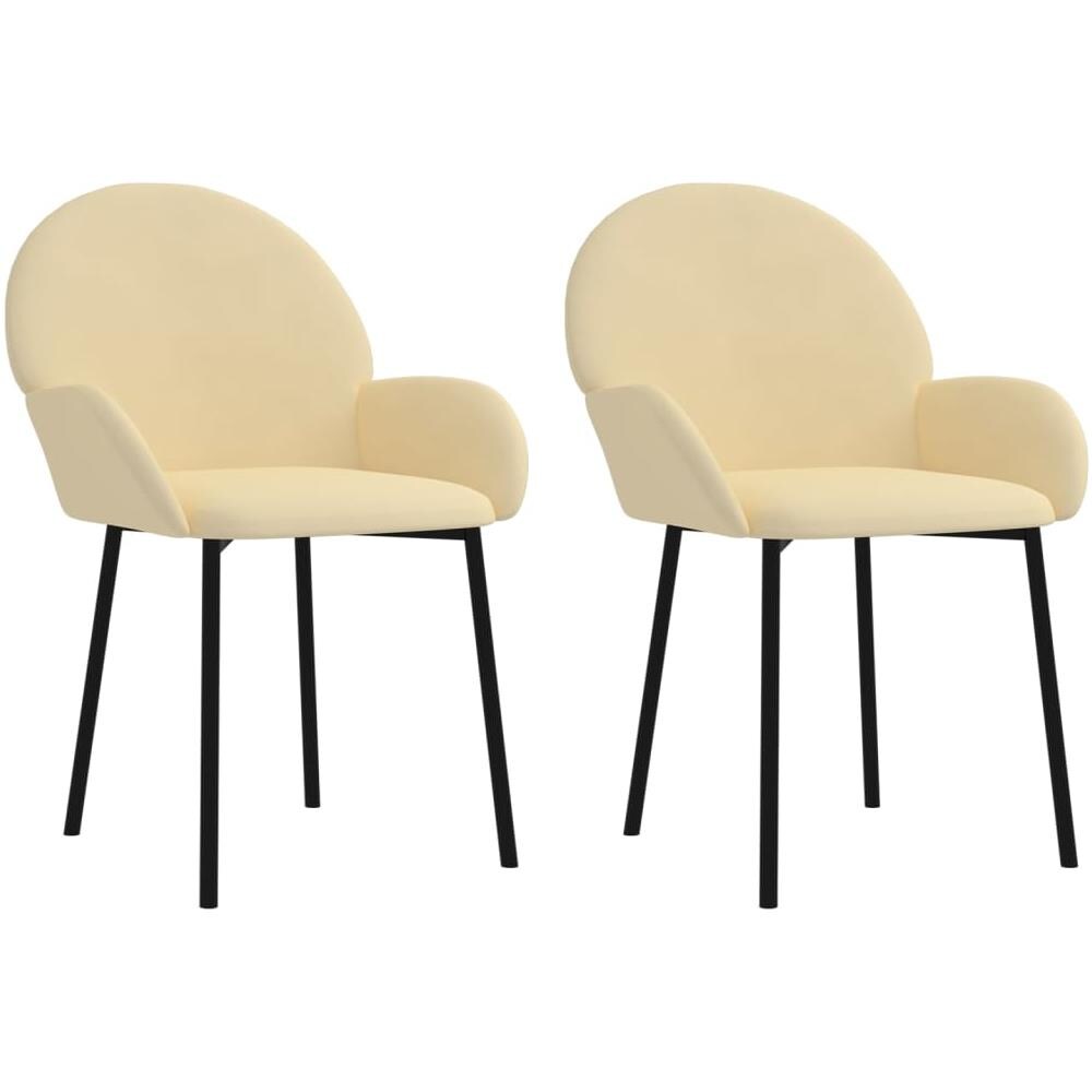 Sedie Da Pranzo 2 Pz Crema In Velluto - Foto 2