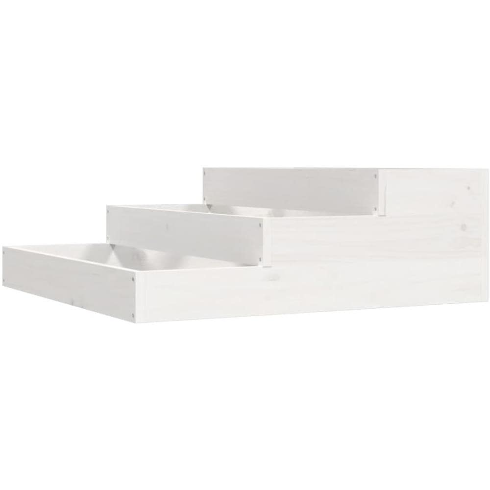 Fioriera Bianca 78x78x27 Cm In Legno Massello Di Pino - Foto 1