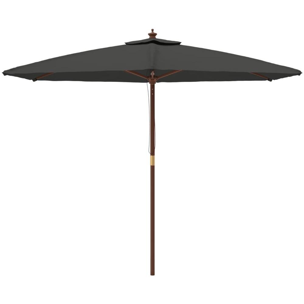 Ombrellone Da Giardino Con Palo In Legno Antracite 299x240 Cm - Foto 3