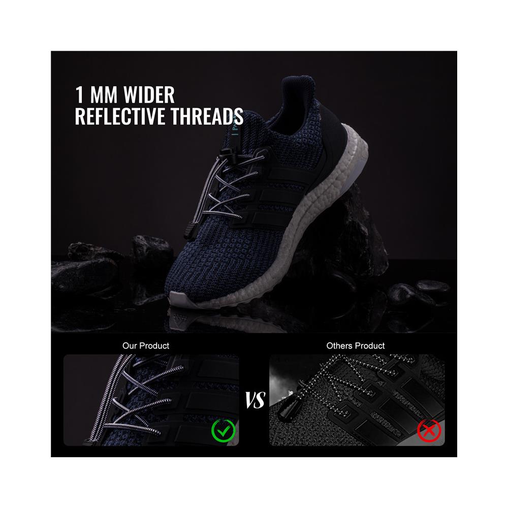 Lacci Elastici Senza Cravatta 110 Cm 1 Paio Black - Foto 2