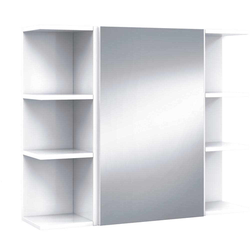 Mobile Pensile Bagno Lafayette, Mobile Colonna Per Bagno, Armadietto Sospeso, Bianco Lucido, 40x21h65 - 1 Anta Cm - Foto 3