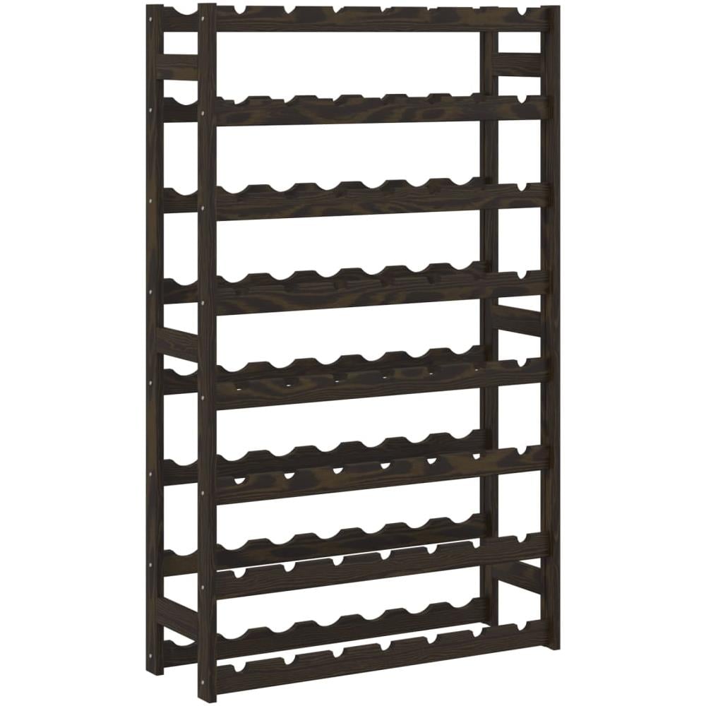 Portabottiglie Per 56 Bottiglie Nero Legno Massello Di Pino - Foto 2