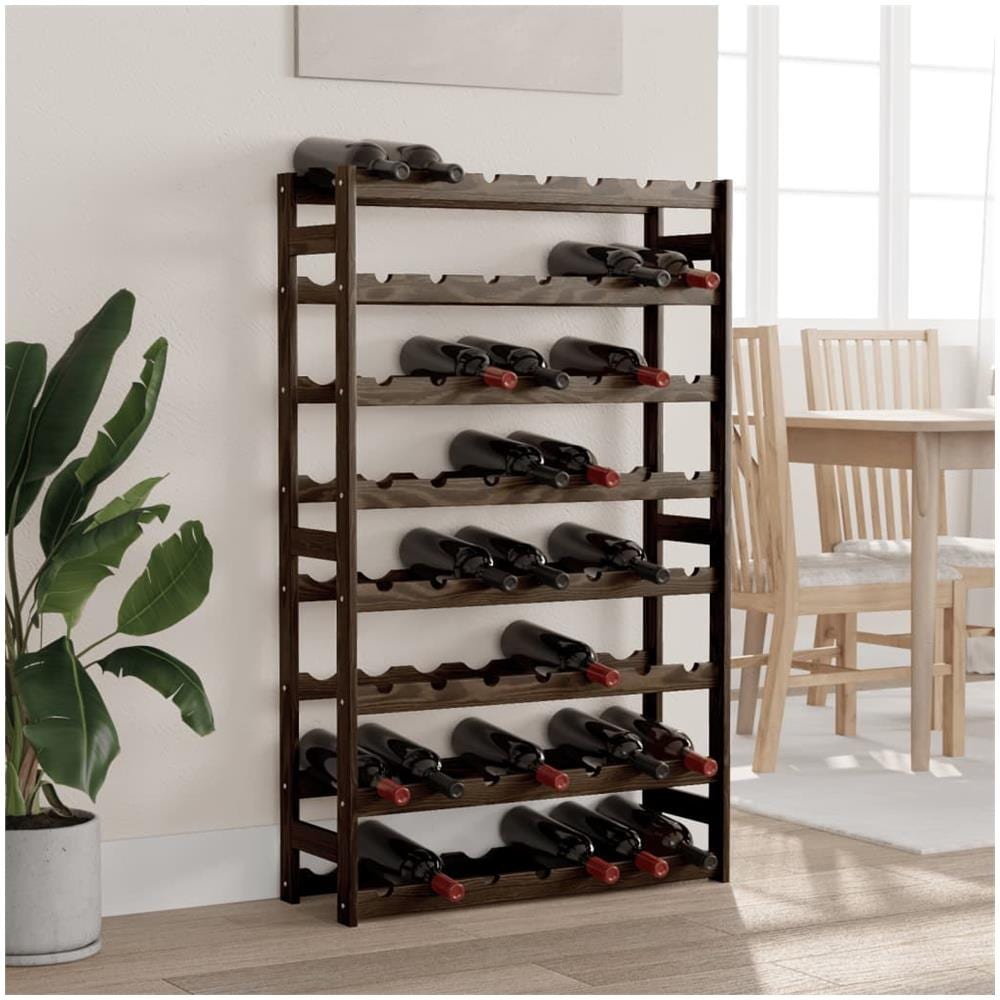 Portabottiglie Per 56 Bottiglie Nero Legno Massello Di Pino - Foto 1