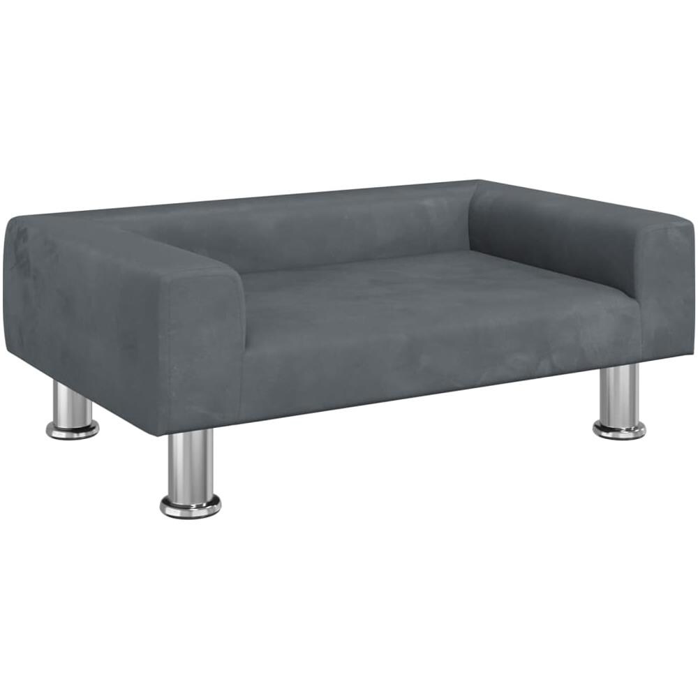 Divano Per Bambini Grigio Scuro 70x45x26,5 Cm In Velluto - Foto 1