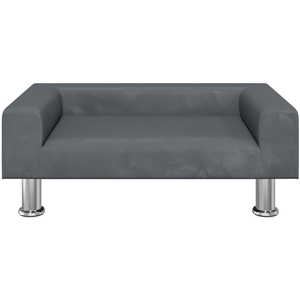 Divano Per Bambini Grigio Scuro 70x45x26,5 Cm In Velluto - Foto 2