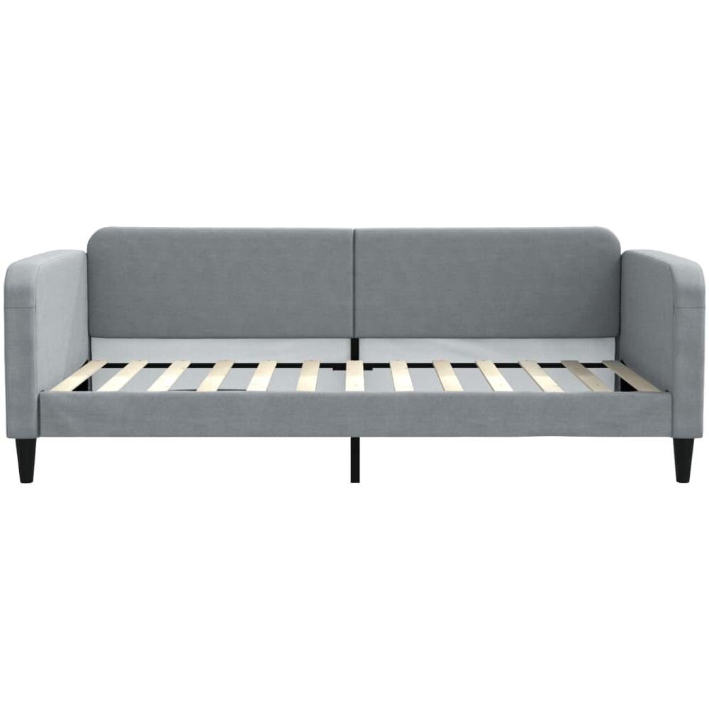 Letto Da Giorno Grigio Chiaro 100x200 Cm In Tessuto - Foto 2