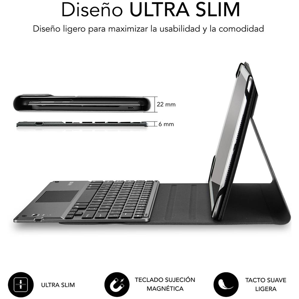 Tastiera Wireless SUB-KT2-BTP001 (Layout Spagnolo) Colore Nero, Grigio - Foto 2