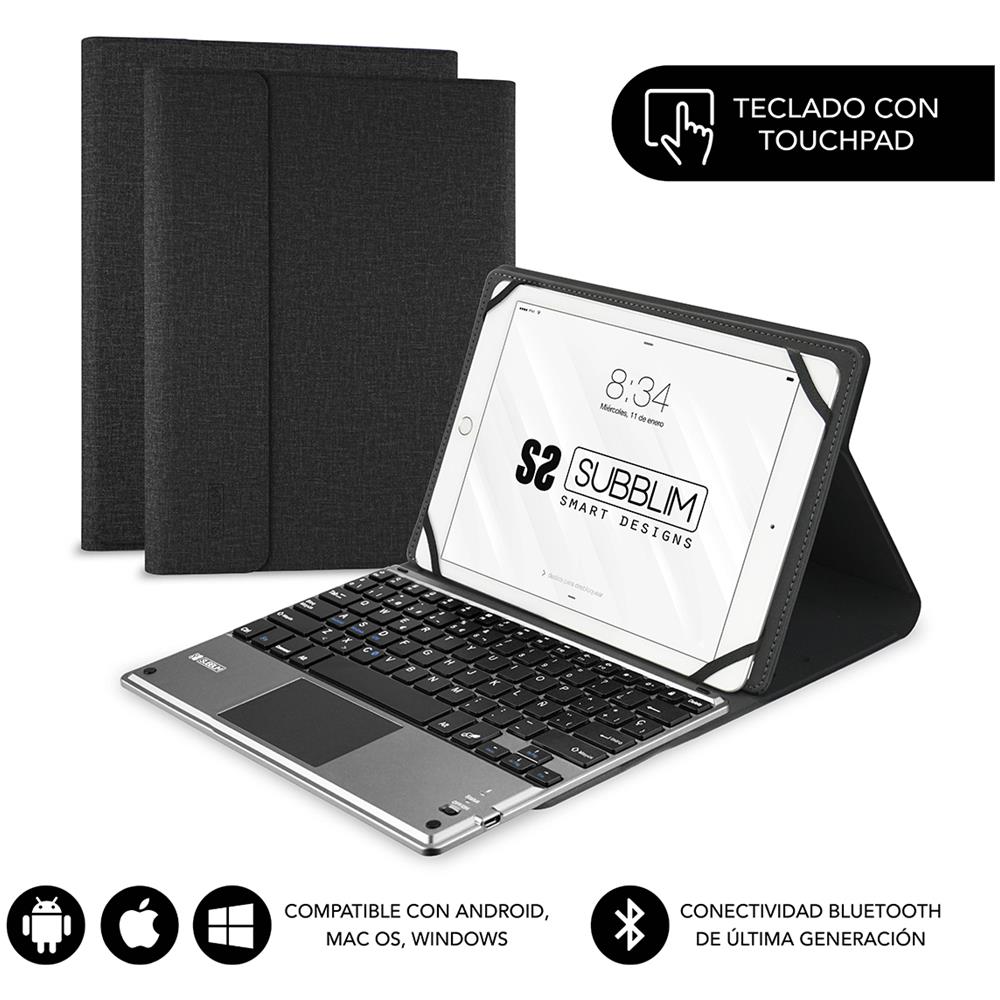 Tastiera Wireless SUB-KT2-BTP001 (Layout Spagnolo) Colore Nero, Grigio - Foto 1