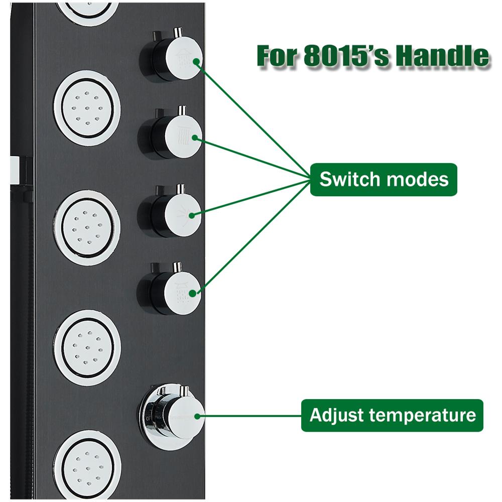 Pannello doccia Blackswan, modello M8015 nero con funzioni SPA, misura 114 cm - Foto 4