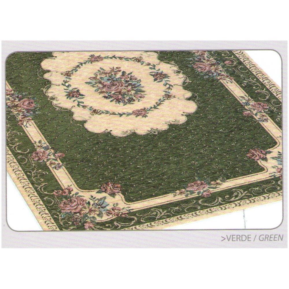 Tappeto Velour Antiscivolo Modello Bouquet By Suardi 65x110(2 tappeti) Verde - Foto 1