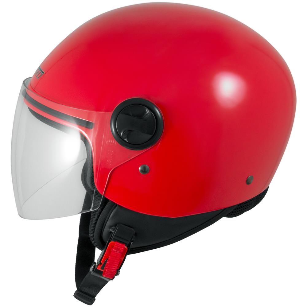 Casco Jet Moto Scooter Visera Antigraffio Rosso Backline Ece 22-05 Xs - Foto 5