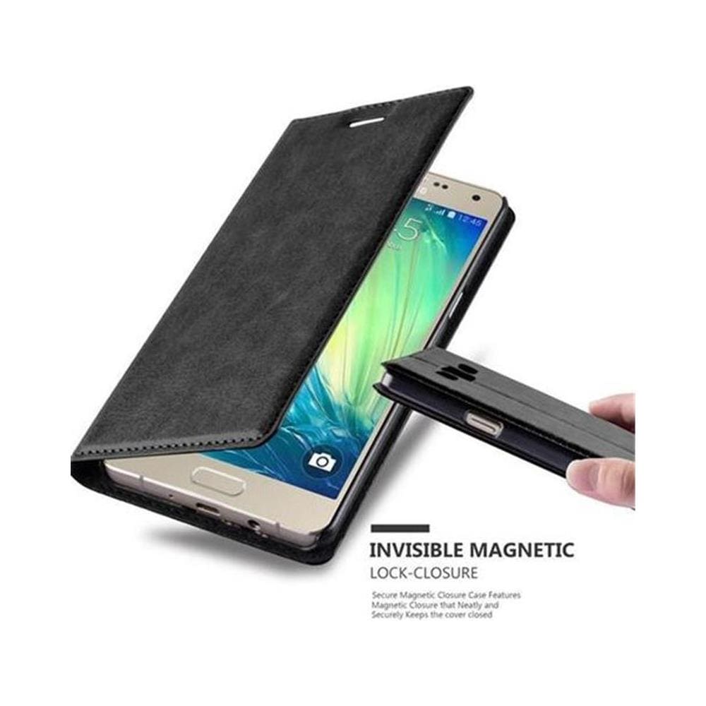 Custodia Compatibile Con Samsung Galaxy A5 2015 In Nero Di Notte - Coperchio Protettiva Con Chiusura Magnetica, Funzione Stand E Tasca Per Le Carte - Foto 1