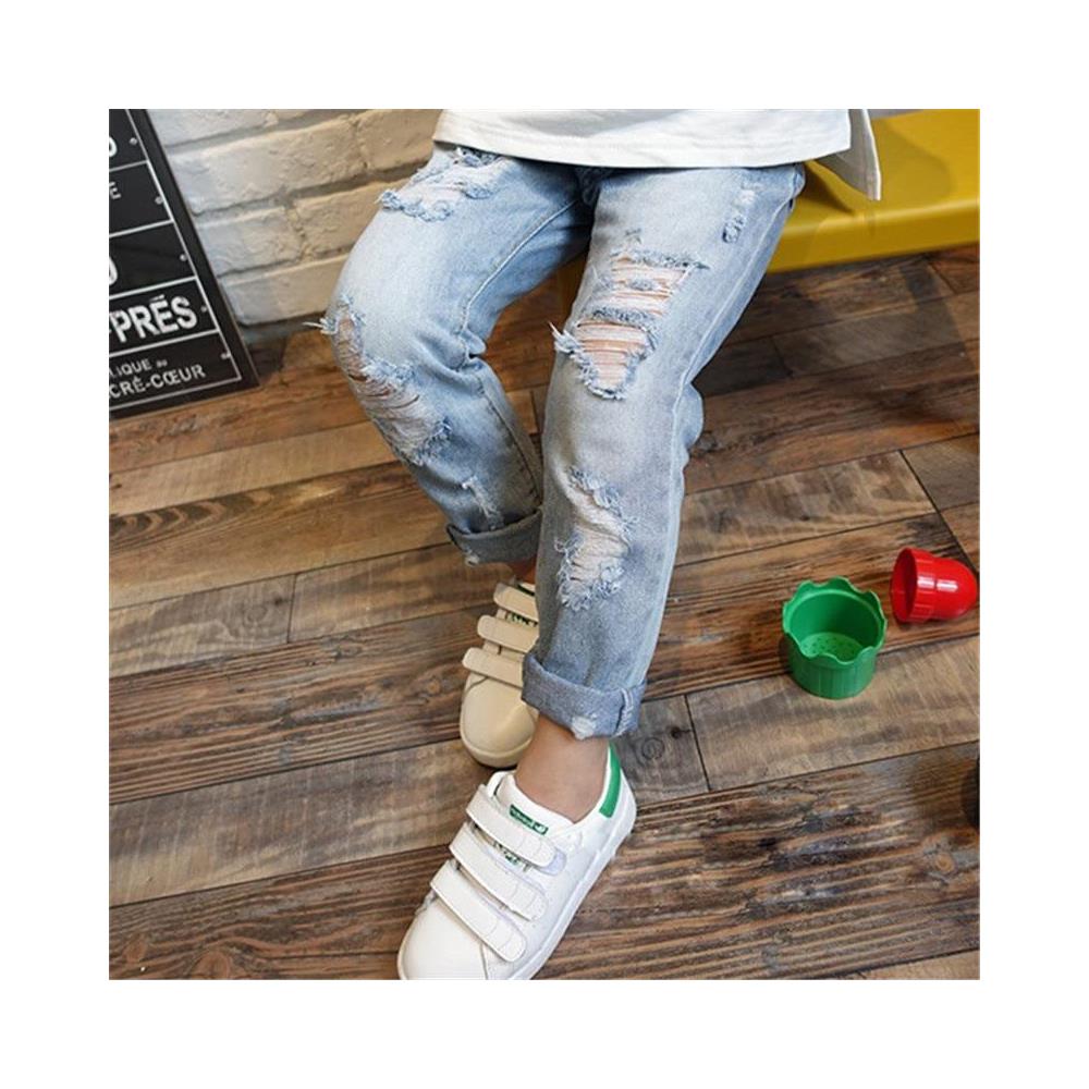 SLOWMOOSE - Jeans Strappati Per Bambini Pantaloni In Denim Rotti Per Neonato,  Ragazza [5] - ePRICE