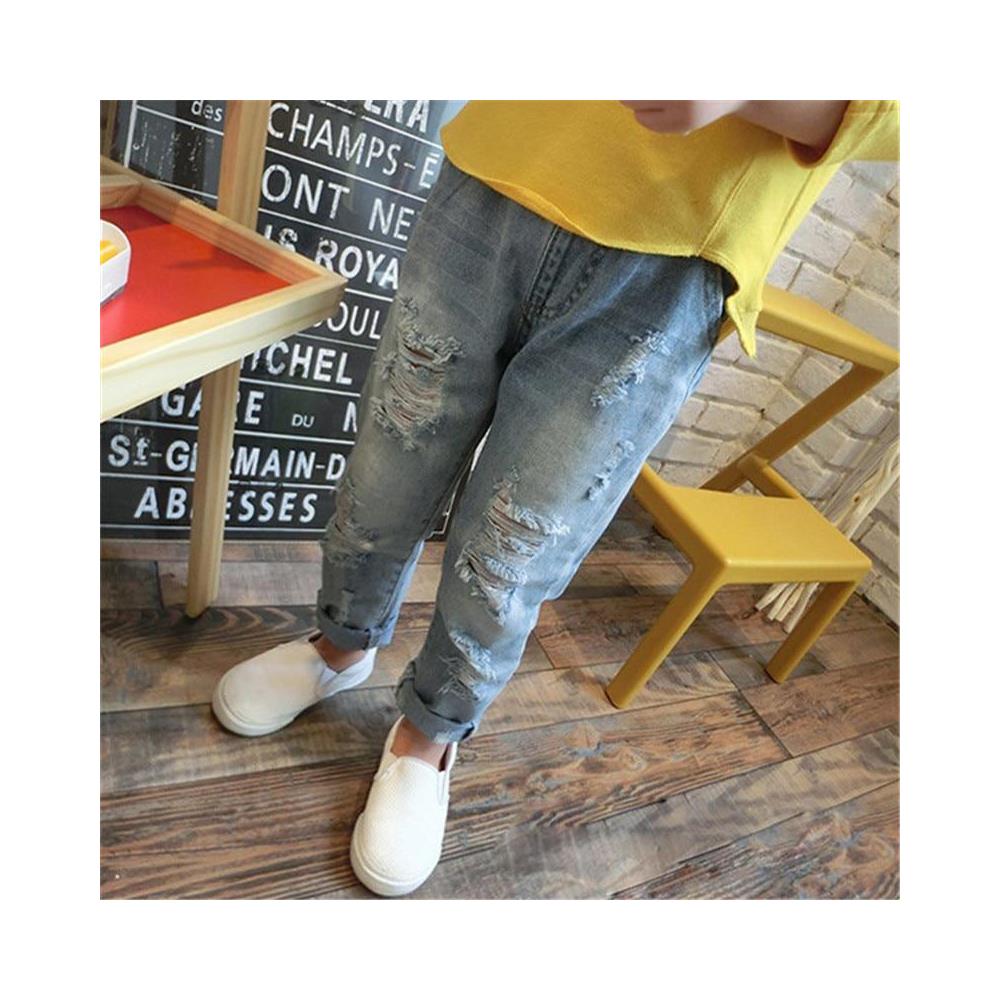 SLOWMOOSE - Jeans Strappati Per Bambini Pantaloni In Denim Rotti Per Neonato,  Ragazza [5] - ePRICE