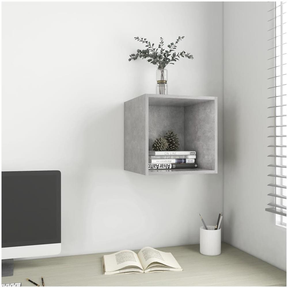 Mobile a Muro Grigio Cemento 37x37x37 cm in Legno Multistrato - Foto 1