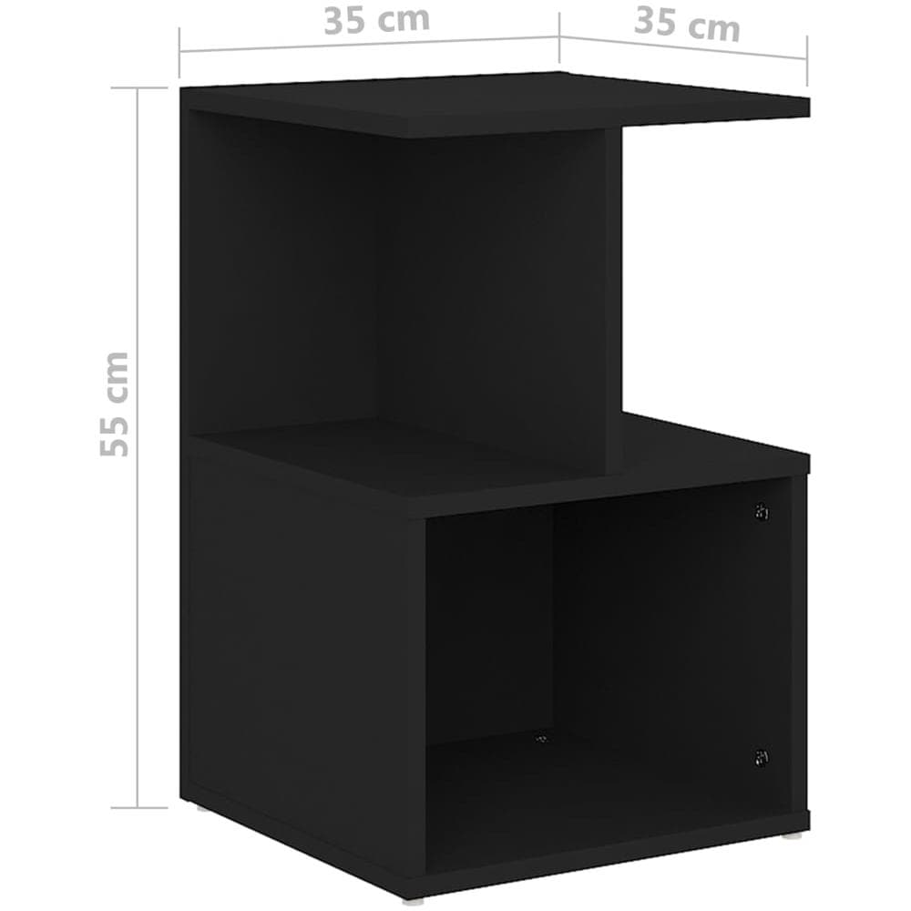 Comodino Nero 35x35x55 cm in Legno Multistrato - Foto 8