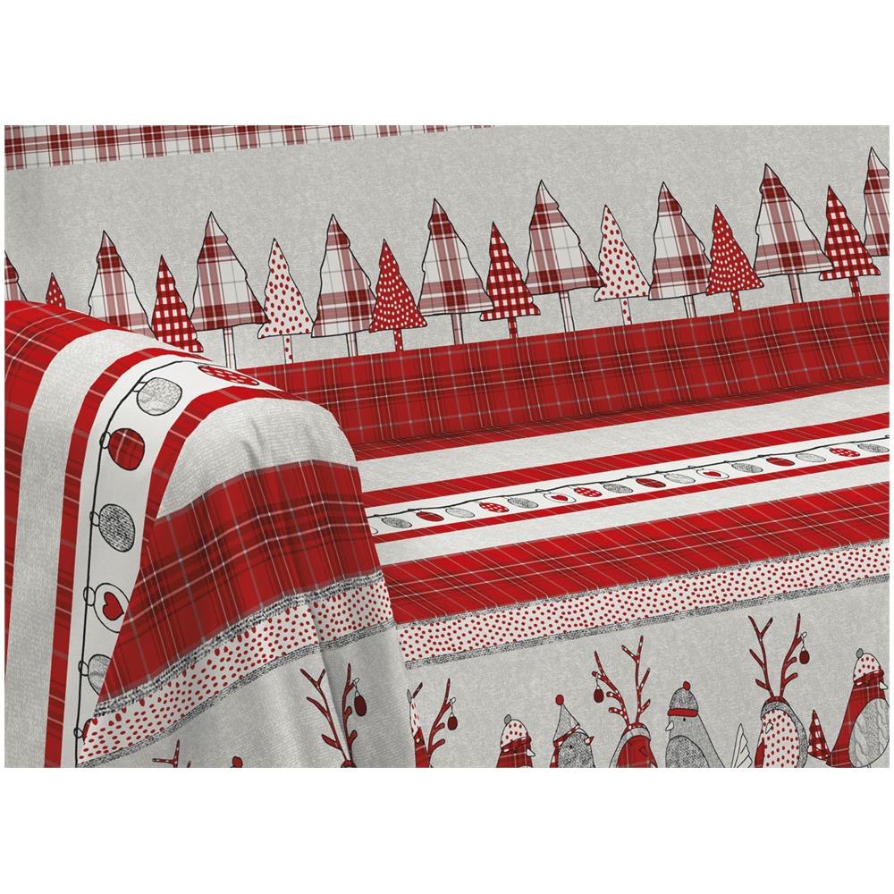 Telo Arredo Granfoulard Copritutto Cotone Copriletto Multiuso Disegni Invernali Ob 2 Piazze Oliver Rosso - Foto 2