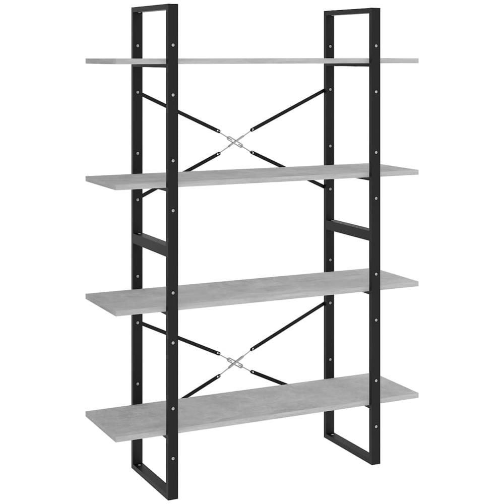 Libreria 4Ripiani Grigio Cemento 100x30x140cm Legno Multistrato - Foto 2