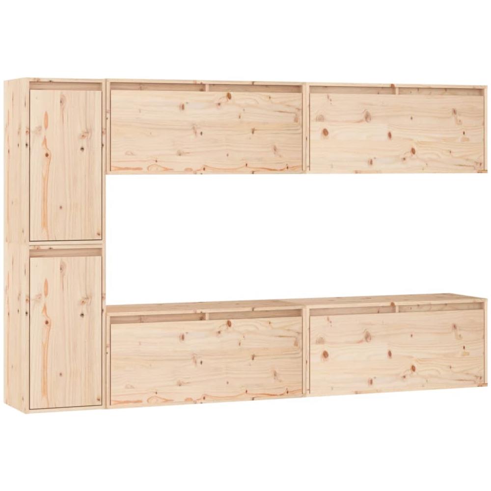 Mobili Porta Tv 6 Pz In Legno Massello Di Pino - Foto 1